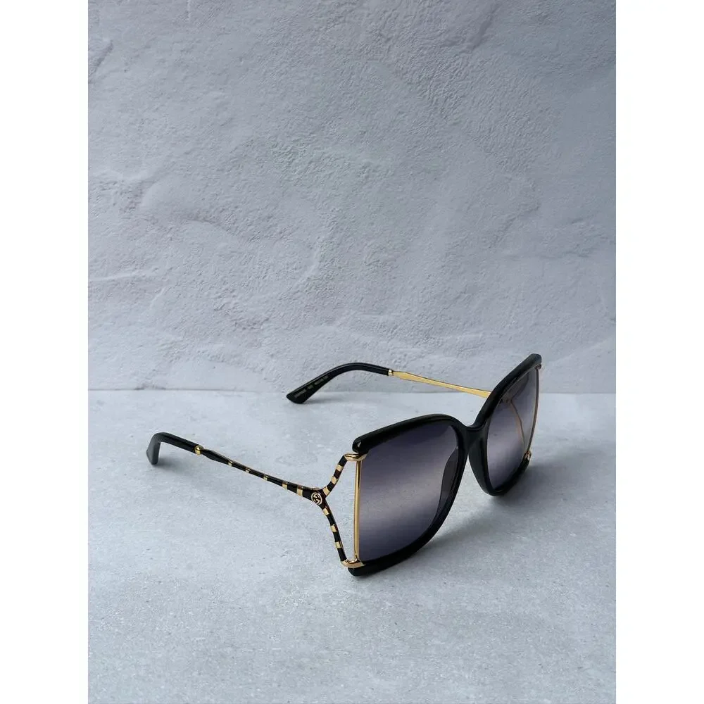 NEW Gucci GG0592S Mirror Grey Oversized Square Sunglasses $565